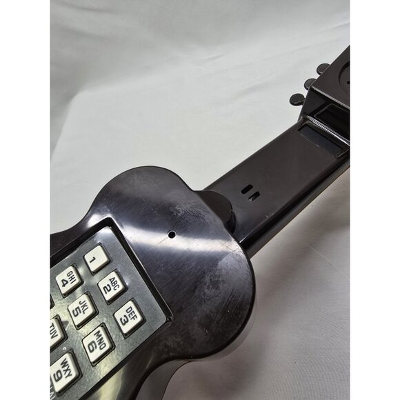 Vintage Guitar Shape Telephone by Curtis, Brown Touch Tone Corded Novelty  Phone - Picture 8 of 9